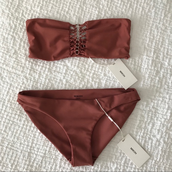 Mikoh Fiji metal ring bandeau bikini set. - Picture 3 of 8